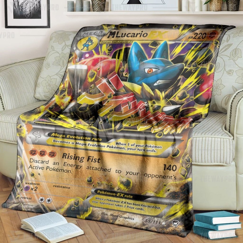 Pokemon M Lucario Ex Blanket Pokemon M Lucario Ex Blanket