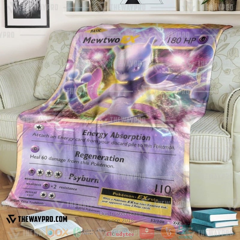 Pokemon Mewtwo Ex Evolutions Soft Blanket Pokemon Mewtwo Ex Evolutions Soft Blanket