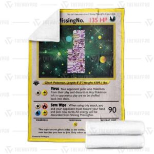 Pokemon Missingno Holo Rare Vintage Soft Blanket