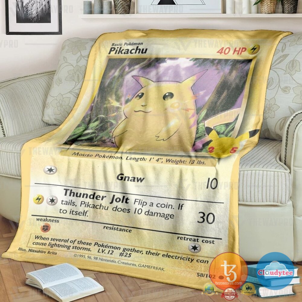 Pokemon Pikachu Card Blanket Pokemon Pikachu Card Blanket