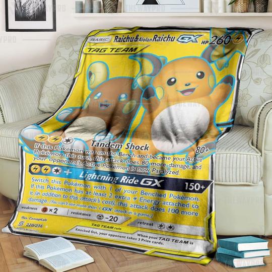 Pokemon Raichu And Alolan Raichu Gx Soft Blanket Pokemon Raichu And Alolan Raichu Gx Soft Blanket