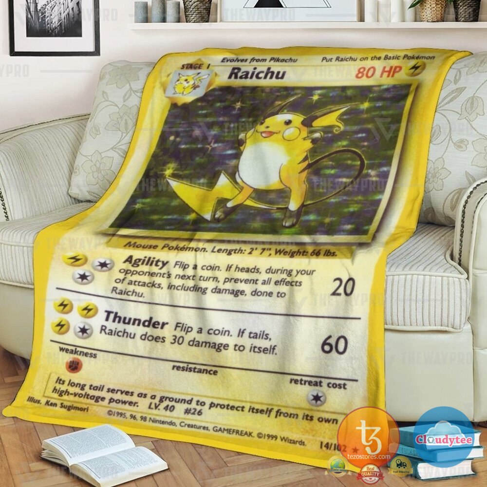 Pokemon Raichu Base Set Blanket Pokemon Raichu Base Set Blanket