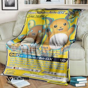 Pokemon Raichu With Alolan Raichu Gx Bedding Set And Quilt Blanket