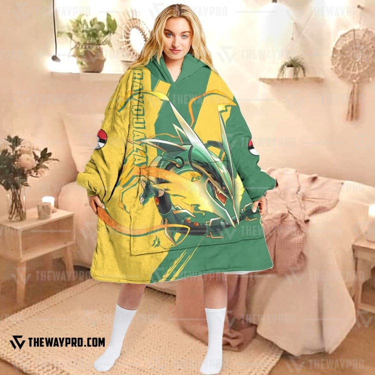 Pokemon Rayquaza Fleece Hoodie Blanket Pokemon Rayquaza Fleece Hoodie Blanket
