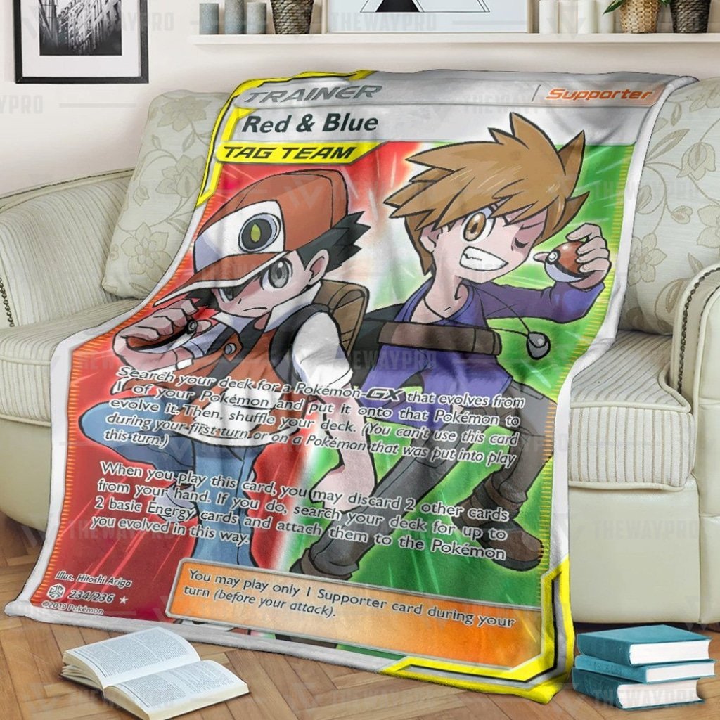 Pokemon Red And Blue Trainer Blanket Pokemon Red And Blue Trainer Blanket