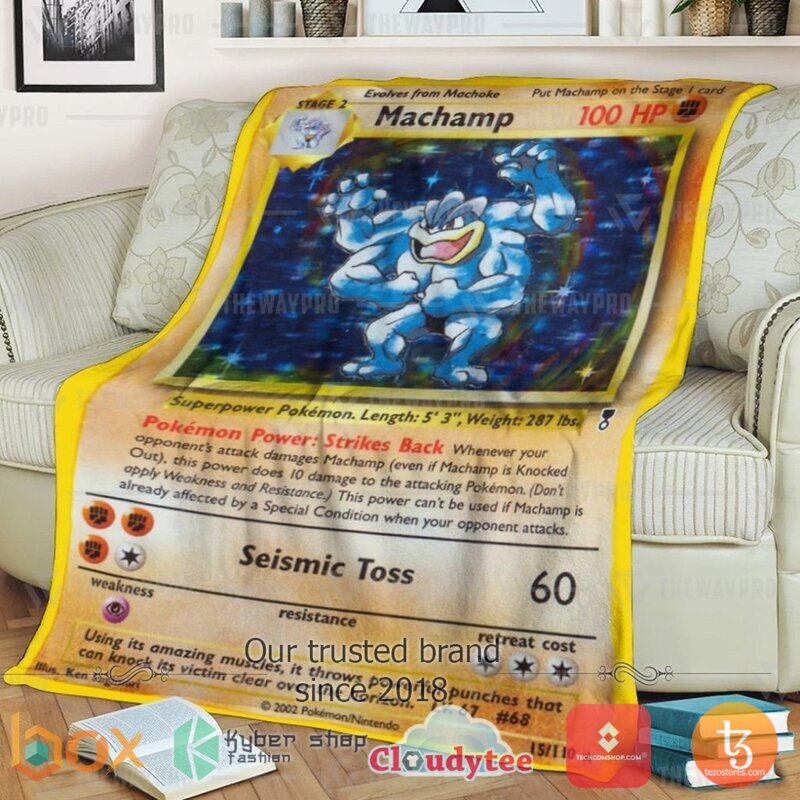 Pokemon Shadowless Holographic Machamp Blanket 5 Pokemon Shadowless Holographic Machamp Blanket 5
