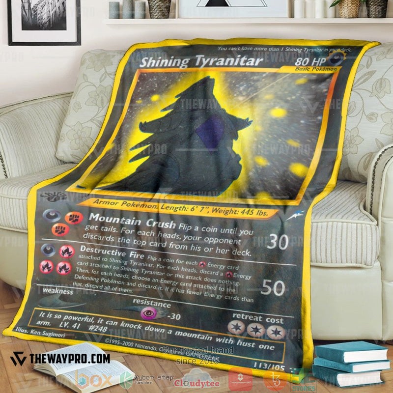 Pokemon Shining Tyranitar Neo Destiny Soft Blanket Pokemon Shining Tyranitar Neo Destiny Soft Blanket