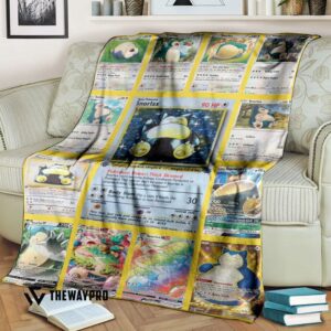 Pokemon Snorlax Cards Version 2 Custom Soft Blanket