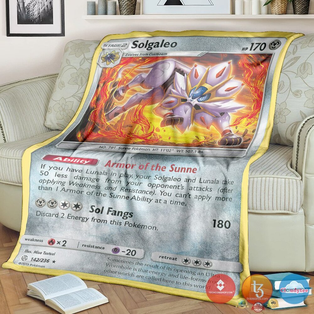 Pokemon Solgaleo Cosmic Eclipse Blanket Pokemon Solgaleo Cosmic Eclipse Blanket