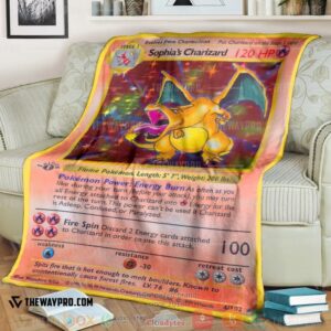 Pokemon SophiaS Charizard First Edition Soft Blanket