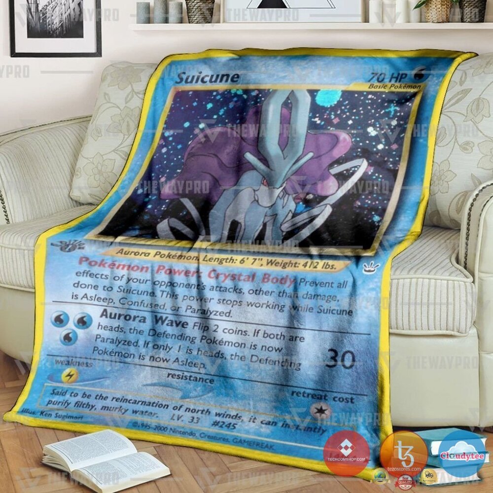 Pokemon Suicune Holo 1St Edition Blanket Pokemon Suicune Holo 1St Edition Blanket