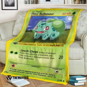 Pokemon Thicc Bulbasaur Bedding Set And Quilt Blanket