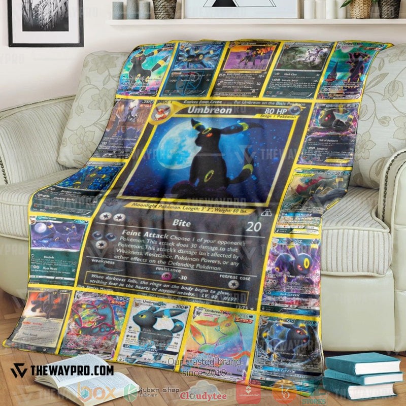 Pokemon Umbreon Cards Soft Blanket Pokemon Umbreon Cards Soft Blanket