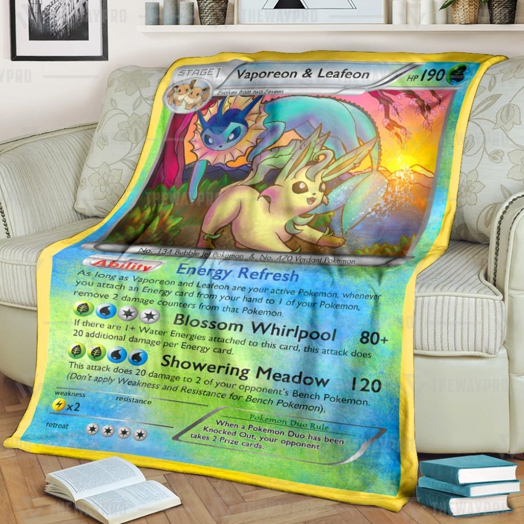 Pokemon Vaporeon And Leafeon Blanket Pokemon Vaporeon And Leafeon Blanket