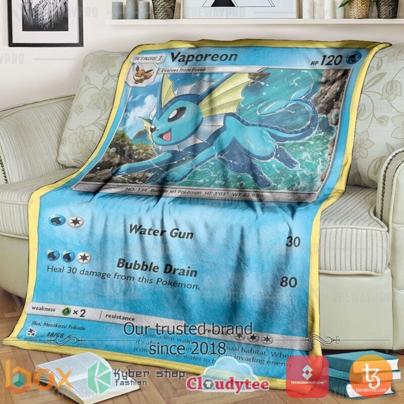 Pokemon Vaporeon Hidden Fate Blanket 3 Pokemon Vaporeon Hidden Fate Blanket 3