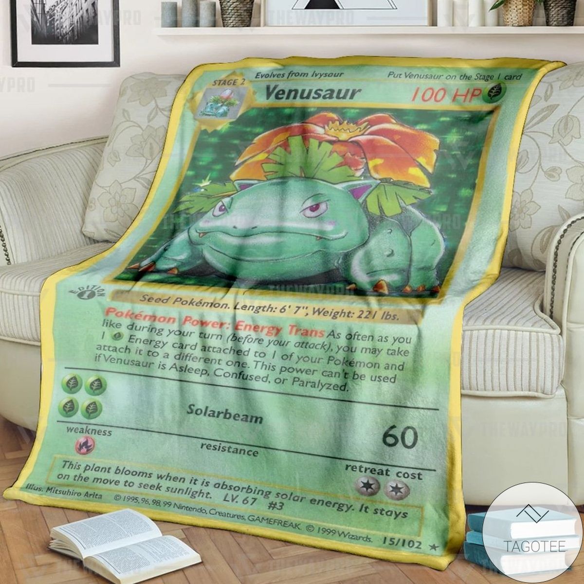 Pokemon Venusaur Card Custom Blanket Pokemon Venusaur Card Custom Blanket
