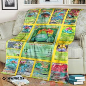 Pokemon Venusaur Cards Version 2 Soft Blanket