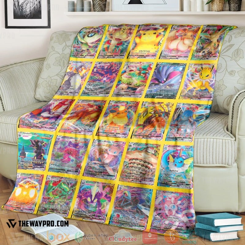 Pokemon Vmax Cards 2 Soft Blanket Pokemon Vmax Cards 2 Soft Blanket