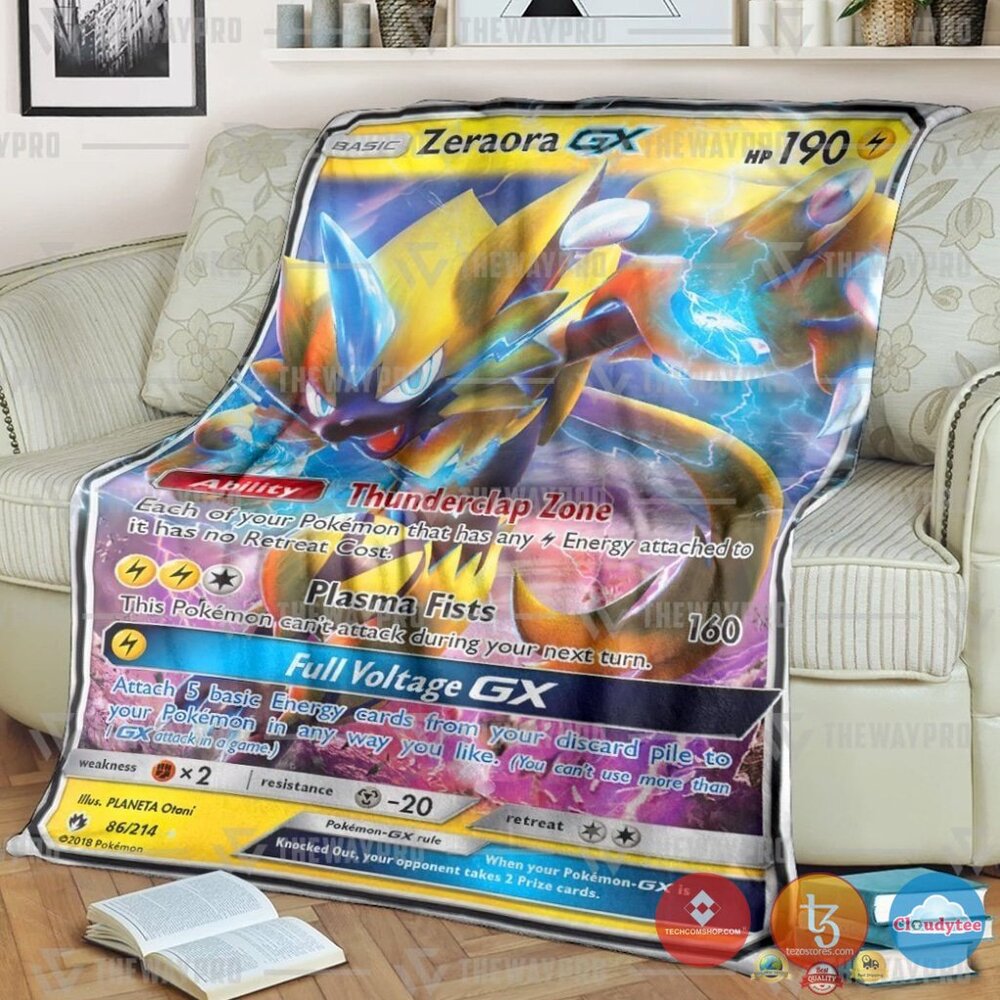 Pokemon Zeraora Gx Lost Thunder Blanket Pokemon Zeraora Gx Lost Thunder Blanket