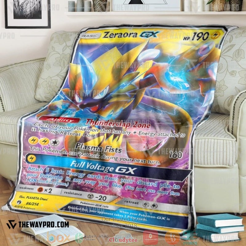 Pokemon Zeraora Gx Lost Thunder Soft Blanket 4 Pokemon Zeraora Gx Lost Thunder Soft Blanket 4