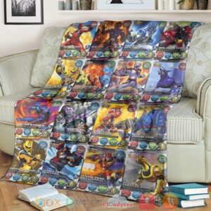 Power Rangers Jungle Fury Cards Custom Soft Blanket