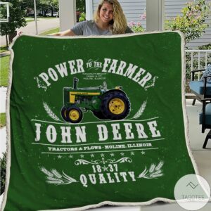 Power To The Farmer John Deere Tractors Blanket
