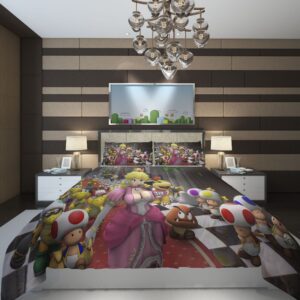 Princess Peach render Super Mario video games Duvet Cover and Pillowcase Set Bedding Set scaled 1