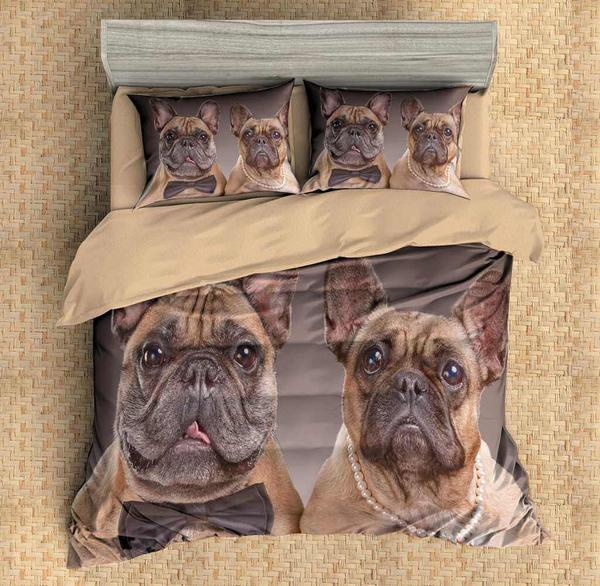 Pug Duvet Cover and Pillowcase Set Bedding Set 602 Pug Duvet Cover and Pillowcase Set Bedding Set 602