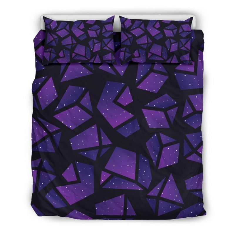 Purple Crystal Cosmic Galaxy Space Print Duvet Cover and Pillowcase Set Bedding Set Purple Crystal Cosmic Galaxy Space Print Duvet Cover and Pillowcase Set Bedding Set