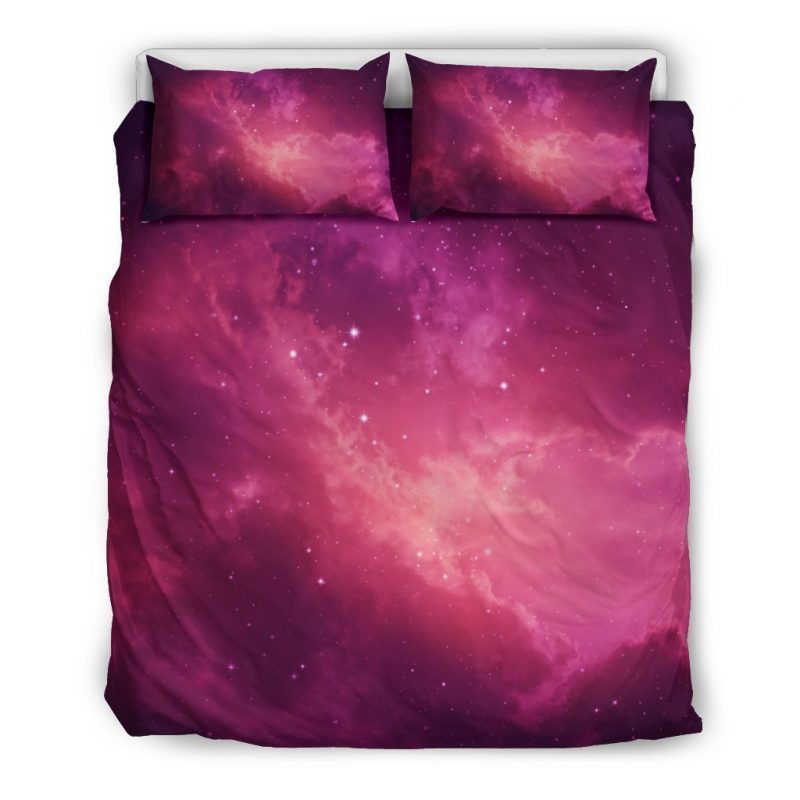 Purple Nebula Cloud Galaxy Space Print Duvet Cover and Pillowcase Set Bedding Set Purple Nebula Cloud Galaxy Space Print Duvet Cover and Pillowcase Set Bedding Set