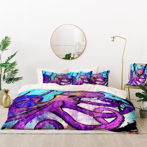 Purple Octopus Duvet Cover and Pillowcase Set Bedding Set Purple Octopus Duvet Cover and Pillowcase Set Bedding Set