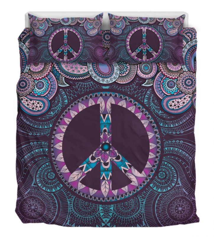 Purple Peace Duver Duvet Cover and Pillowcase Set Bedding Set Purple Peace Duver Duvet Cover and Pillowcase Set Bedding Set