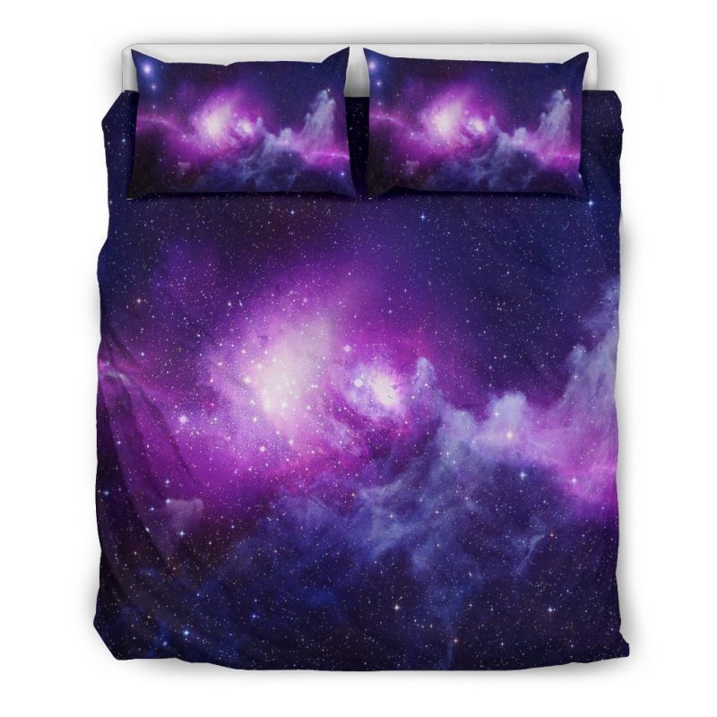 Purple Starfield Galaxy Space Print Duvet Cover and Pillowcase Set Bedding Set Purple Starfield Galaxy Space Print Duvet Cover and Pillowcase Set Bedding Set