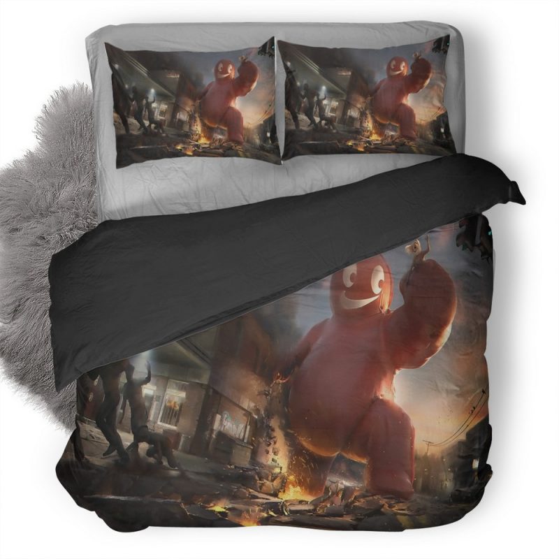 Red Creature Destroying City 09 Duvet Cover and Pillowcase Set Bedding Set Red Creature Destroying City 09 Duvet Cover and Pillowcase Set Bedding Set