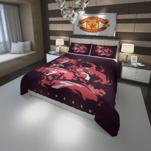 Red Seven Manchester F C Duvet Cover and Pillowcase Set Bedding Set scaled 1