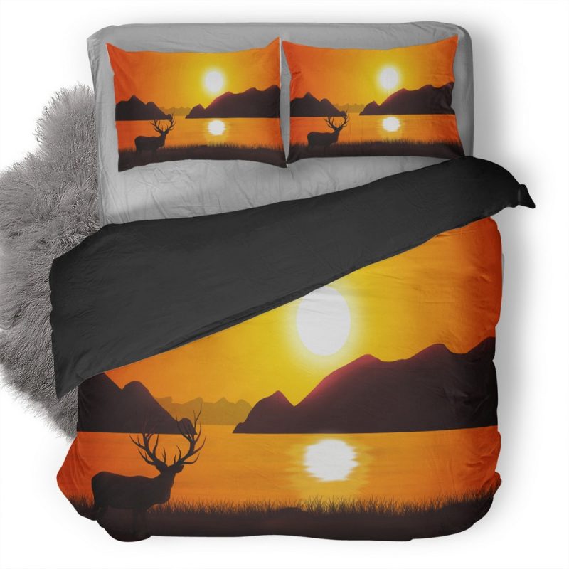 Reindeer Landscape Scenery Us Duvet Cover and Pillowcase Set Bedding Set Reindeer Landscape Scenery Us Duvet Cover and Pillowcase Set Bedding Set