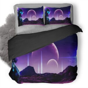 Retro Halo Space Suit Scifi Y8 Duvet Cover and Pillowcase Set Bedding Set