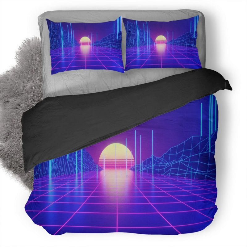 Retrowave Tron Grid 9K Duvet Cover and Pillowcase Set Bedding Set Retrowave Tron Grid 9K Duvet Cover and Pillowcase Set Bedding Set
