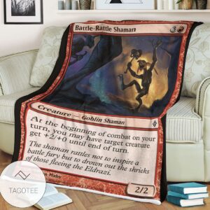 Roe 136 Battle Rattle Shaman Game Mtg Magic The Gathering Blanket