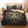 Rose Skull s Sugar Pistol Duvet Cover and Pillowcase Set Bedding Set