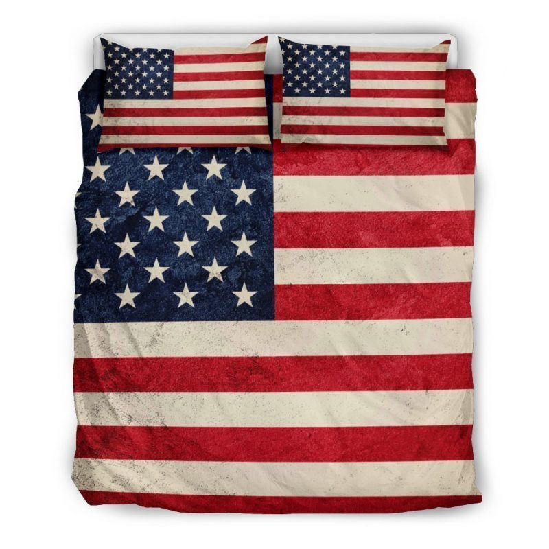 Rough American Flag Patriotic Duvet Cover and Pillowcase Set Bedding Set Rough American Flag Patriotic Duvet Cover and Pillowcase Set Bedding Set