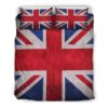 Rough Union Jack British Flag Print Duvet Cover and Pillowcase Set Bedding Set