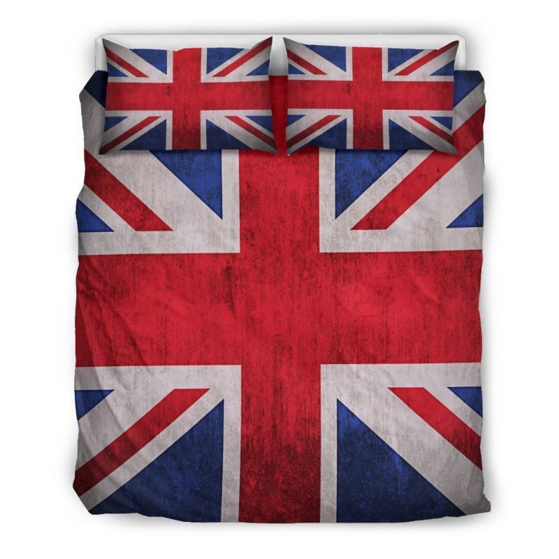 Rough Union Jack British Flag Print Duvet Cover and Pillowcase Set Bedding Set Rough Union Jack British Flag Print Duvet Cover and Pillowcase Set Bedding Set