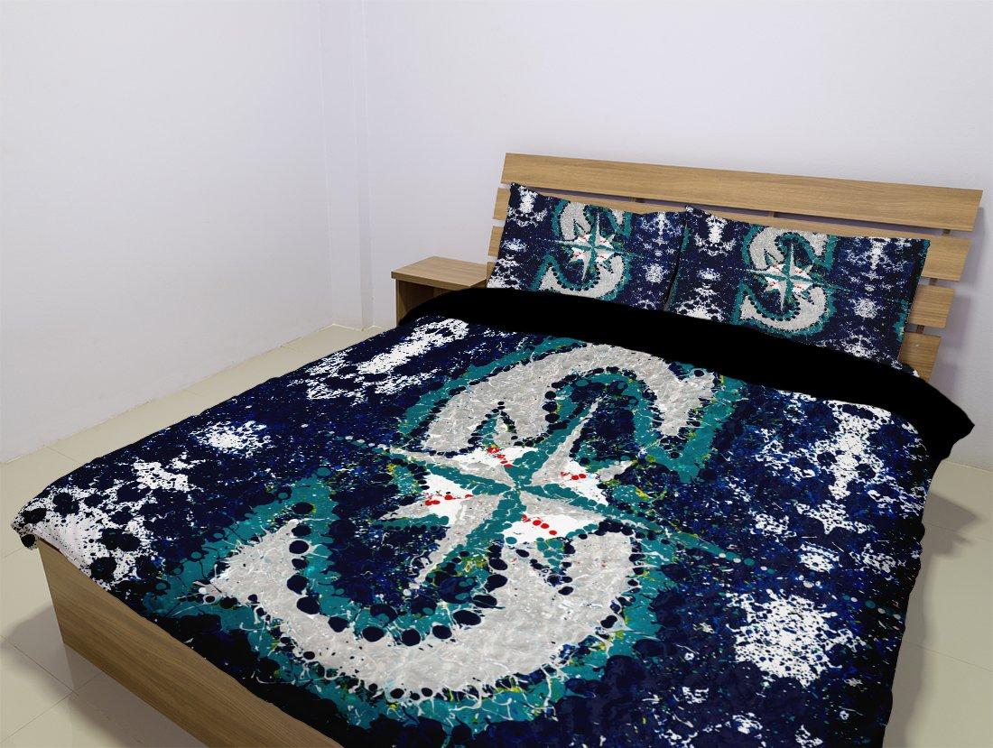 Seattle Mariners Duvet Cover and Pillowcase Set Bedding Set 1018 Seattle Mariners Duvet Cover and Pillowcase Set Bedding Set 1018