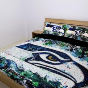 Seattle Seahawks Duvet Cover and Pillowcase Set Bedding Set 1056
