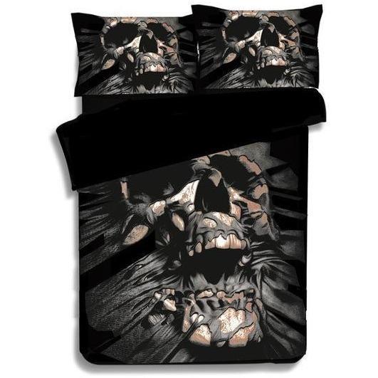 Skull Black Duvet Cover and Pillowcase Set Bedding Set 395 Skull Black Duvet Cover and Pillowcase Set Bedding Set 395