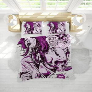 Skull Girl Duvet Cover and Pillowcase Set Bedding Set scaled 1
