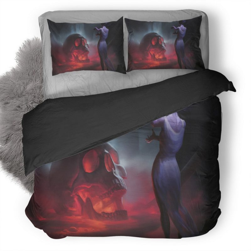 Skull Women Fantasy Witch Da Duvet Cover and Pillowcase Set Bedding Set Skull Women Fantasy Witch Da Duvet Cover and Pillowcase Set Bedding Set