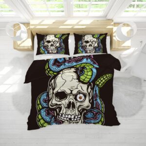Snake Skull Duvet Cover and Pillowcase Set Bedding Set scaled 1