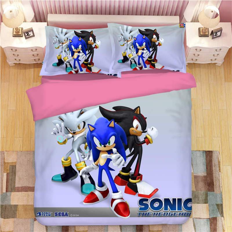 Sonic Shadow Silver The Hedgehog Game Duver Duvet Cover and Pillowcase Set Bedding Set Sonic Shadow Silver The Hedgehog Game Duver Duvet Cover and Pillowcase Set Bedding Set
